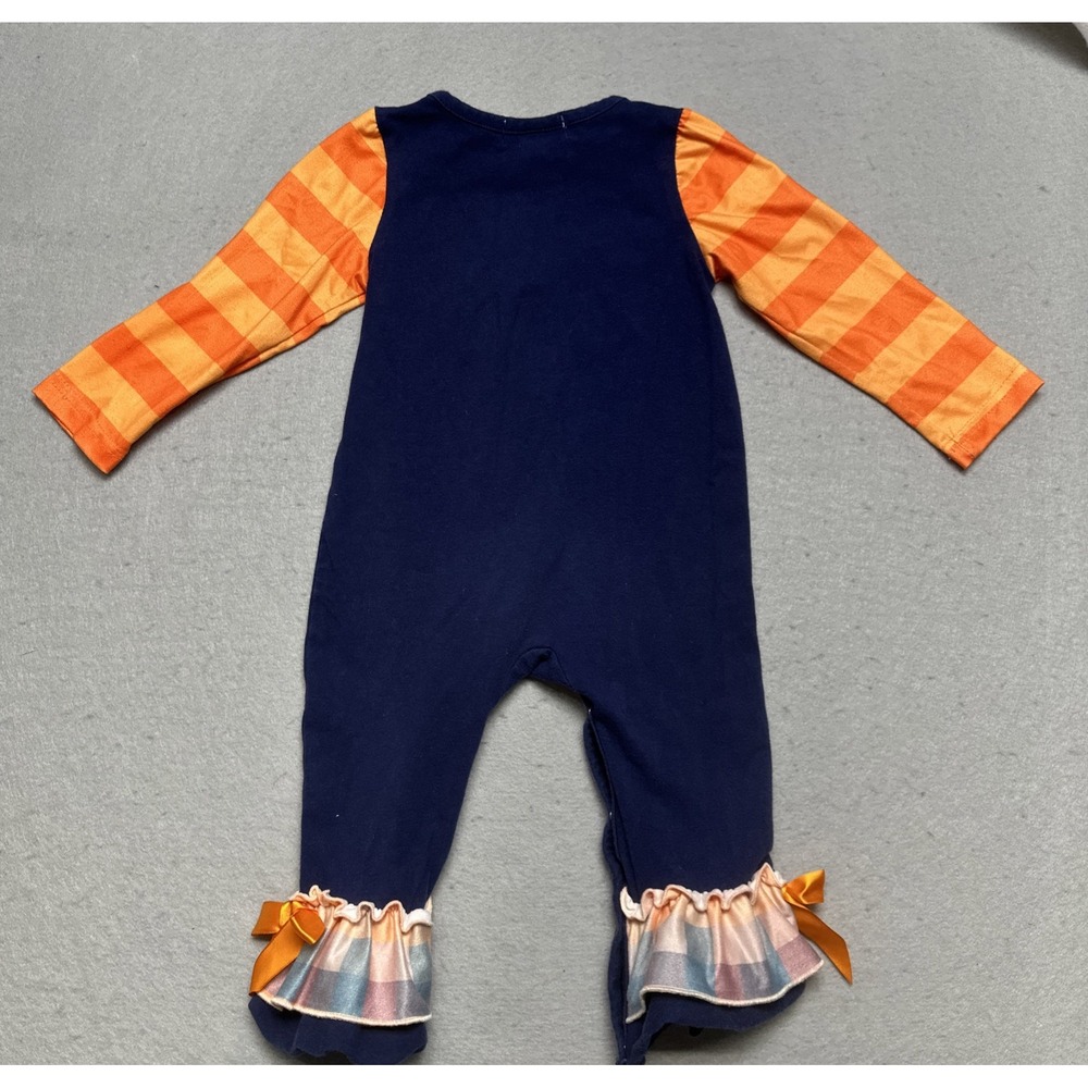Marie Nicole Baby Girl Fall Thanksgiving Ruffle Romper Jumpsuit 12-18 Month - Picture 8 of 8